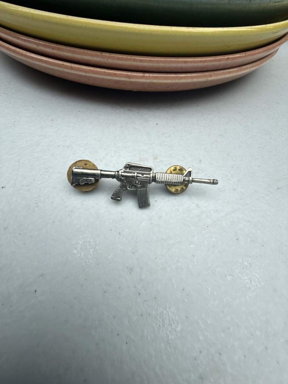 Vintage Pewter M4 Rifle Assault Rifle Lapel Pin